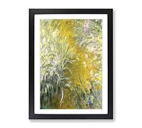 The Path Through The Irises By Claude Monet Classic Painting Framed Wall Art Print, Ready to Hang Picture for Living Room Bedroom Home Office Décor, Black A3 (34 x 46 cm)