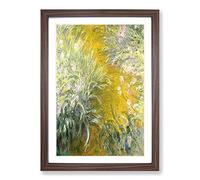 The Path Through The Irises by Claude Monet Framed Print | A2 Walnut Framed Wall Art | Ready to Hang | Modern Historical Picture | Living Room Bedroom Lounge Office