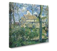 The Path To Les Pouilleux by Camille Pissarro Canvas Print | Gallery Wrapped 30mm Frame Wall Art | 20x20 inches | Ready to Hang | Impressionist Landscape Picture | Living Room Bedroom Lounge Office