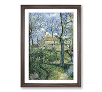 The Path to Les Pouilleux by Camille Pissarro Framed Print | A2 Walnut Framed Wall Art | Ready to Hang | Modern Nature Picture | Living Room Bedroom Lounge Office
