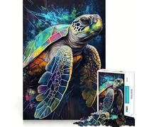 The Patient Turtle Jigsaw Puzzles for Adults 1000 Piece Memory Boost Cozy Time Pattern Assembly Santa Wish List (38x26cm)