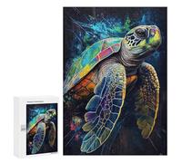 The Patient Turtle: New Year Gift, 300 PCS Decorative Wooden Puzzle, with A Decorative Finished Picture