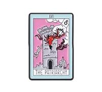 The Patriarchy Tarot Card Enamel Lapel Pin Badge 3cm x 2cm Feminist Witchy Tarot Metal Accessory Gothic Protest Gift for Alternative Fashion Collectors