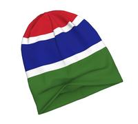 The Patriotic Beanie Gambia Flag Thermal Hat Hooded Hat Bob Winter Cap Stretchy Smart Fitting Cosy Comfortable Warm Unisex Gift Idea One Size Fit Most Black