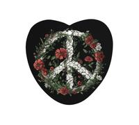 The Peace Symbol with Flowers Car Air Fresheners Black | Funny Long Lasting Scent Hanging Automotive Scented Cards Tablets