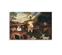 The Peaceable Kingdom with Eagle By Edward Hicks Painter Masterpiece Poster Picture Print Canvas Wall Paint Arts Decor Modern Home Artworks Idea 16x24inch(40x60cm)