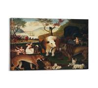 The Peaceable Kingdom with Eagle By Edward Hicks Painter Poster Work Wall Art Picture Painting Canvas Prints Artworks Bedroom Living Room Decor 08x12inch(20x30cm)
