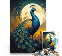 The Peacock and Full Moon2000 Piece Jigsaw Puzzle for Adults Challenging Game Gifts Fun at Home Activities, Birthday Present,Travel Gifts, 70x100cm