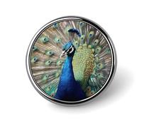 The Peacock Badge Holder Personalized Metal Button Pin Fashion Round Badge with Pattern Pin DIY Button Badges Exquisite Brooch Crafts Gift Clothes Decorative Pins