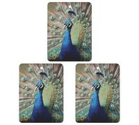The Peacock Car Air Freshener, 3 Pcs Square Hanging Air Freshener Cards, Long Lasting Fragrance Scented Cards for Car, Home, Office Black-style