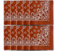 The Peacock Crew Colorful Bandanas Pack - Premium Soft Cotton Designer Bandanas for Men and Women, Pack of 10 Terracotta, 10 Pack