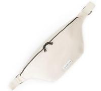 The Peacock Crew Spacious Off White Beige Crossbody Belt Bag in Cotton Canvas - Lightweight Comfortable & Elegant Sling Pouch Travel Safe Design & Daily Use - Dual Zippers Fanny Pack for Men & Women