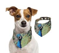 The Peacock Dog Bandanas,Summer Bandanas for Dogs Washable Adjustable Dog Triangle Scarf Bibs Cute Pet Bibs for Medium Large Dogs Puppy and Cats Small