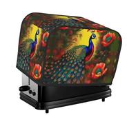 The Peacock flowers toaster cover is suitable for 2 small toaster covers with wide slots and comes with a storage pocket to meet diverse baking needs.