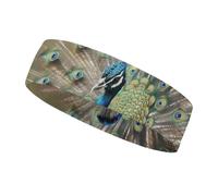 The Peacock Headbands for Women & Men Sports Headband, Fits All Head Sizes, Ultra Absorbent & Non-Slip Sweatband for Running, Yoga, Gym