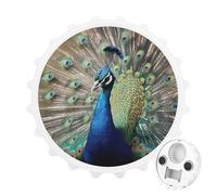 The Peacock Magnetic Bottle Opener, Space Saving Kitchen Tool, Funny Beer Opener & Refrigerator Magnet for Camping, Traveling Camping White-style