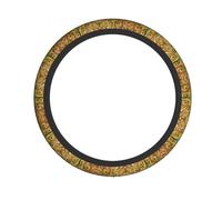 The Peacock Opens Its Screen Printed Steering Wheel Cover, Car Interior Accessory, Easy To Install And Suitable For Most Car Models.