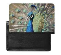The Peacock Passport Holder with 3 Card Slots, Portable PU Leather Travel Wallet, Slim Protective Cover for Passport, ID, Credit Cards