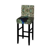 The Peacock Print Bar Stool Covers Stretch Counter Height Chairs Covers