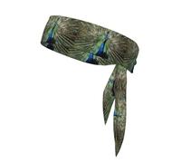 The Peacock Printing One-Pack Tie Headbands Moisture Wicking Athletic Sports Head Band For Men And Women