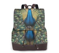 The peacock spreads its tail and enlarges Ladies Travel Fashion Back Pack,Casual backpack,Print Women's leather backpack for Work