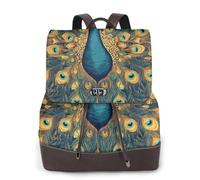 The peacock spreads its tail Ladies Travel Fashion Back Pack,Casual backpack,Print Women's leather backpack for Work