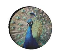 The Peacock Tire Cover Replacement 34 Inch Oxford Wheel Protector for Travel Waterproof Dustproof for RV Jeep SUV Camper