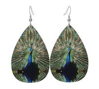 The Peacock Trendy Leather Teardrop Earring Lightweight Bohemian Earrings Set Jewelry Gift For Women Girl