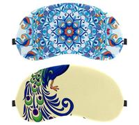 the Peacock with Floral 2-Pack Light-Blocking, Soft, Breathable Sleeping Masks Blindfold Sleep Masks