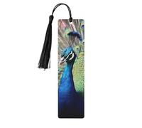 The Peacock Wooden Bookmark 5pcs for Book Lovers,DIY Wood Craft Bookmarks with Colorful Tassels Wooden Gift Tags Labels Rectangle Bookmarks Ornaments Unusual Gift for Men Women