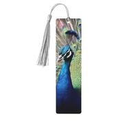 The Peacock Wooden Bookmark 5pcs for Book Lovers,DIY Wood Craft Bookmarks with Colorful Tassels Wooden Gift Tags Labels Rectangle Bookmarks Ornaments Unusual Gift for Men Women