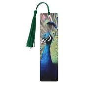 The Peacock Wooden Bookmark 5pcs for Book Lovers,DIY Wood Craft Bookmarks with Colorful Tassels Wooden Gift Tags Labels Rectangle Bookmarks Ornaments Unusual Gift for Men Women