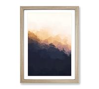 The Peak Of A Mountain In Abstract Modern Framed Print | A2 Oak Framed Wall Art | Ready to Hang | Abstract Landscape Picture | Living Room Bedroom Lounge Office