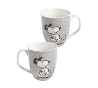 The Peanuts Snoopy Coffee Cup Mug Ceramic Grey with Dots 280 ml