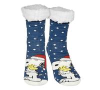 The Peanuts Snoopy Cottage Socks - Cottage socks for women Cosy socks Fluffy winter socks Warm women's socks (Blue/White, EU shoe size system, Adults, Women, Numeric (from/to), M, 39, 42)