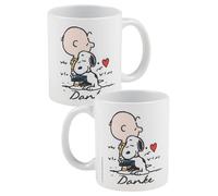 The Peanuts Snoopy Mug - Thank You Charlie Brown Coffee Mug Ceramic Gift White 320 ml
