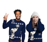 The Peanuts Winter Jumper Unisex Snoopy Winter Knitted Pullover Sweatshirt Ugly Sweater for Men and Women Blue