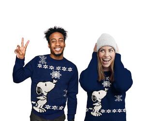 The Peanuts Winterpullover Unisex - Snoopy Winter Strick Pullover Sweatshirt Hässlicher Pullover für Herren & Damen Blau (as3, Alpha, s, Regular, Regular)