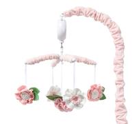 The Peanutshell Pink Floral Musical Baby Crib Mobile with 12 Lullabies