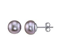 THE PEARL SOURCE 7-8mm Genuine Pink Freshwater Cultured Pearl Stud Button Earrings for Women
