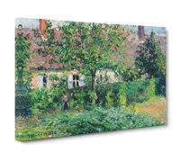 The Peasant House By Camille Pissarro Classic Painting Canvas Wall Art Print Ready to Hang, Framed Picture for Living Room Bedroom Home Office Décor, 30x20 Inch (76x50 cm)