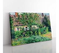 The Peasant House By Camille Pissarro Classic Painting Canvas Wall Art Print Ready to Hang, Framed Picture for Living Room Bedroom Home Office Décor, 76x50 cm (30x20 Inch)