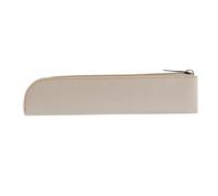 The Pen Holder - Slim Leather Pencil Case for Pencils and Pens | Slim Zipper Bag Organizer Stationery School Supplies for Office Students Adults, White, riferimento alla descrizione, Please refer