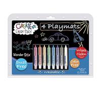 The Pencil Grip Black Board Playmat Kit with 8 Wonder Stix, 8-1/2" x 12", 4 Boards