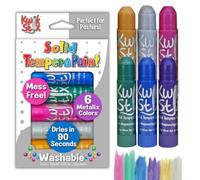 The Pencil Grip Kwik Stix METALIX Solid Tempera Paint, Super Quick Drying, 6 Pack (TPG-613)
