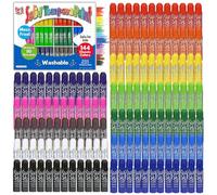 The Pencil Grip Kwik Stix Solid Tempera Paint Sticks, 144 Classic Colors, Washable Paint Sticks for Kids, Quick Drying, Non-Toxic, Allergen Free, Class Pack, Ideal for Kids and Toddlers