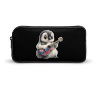 The Penguin and Slovakian Flag Pencil Case with Zipper Pen Pouch