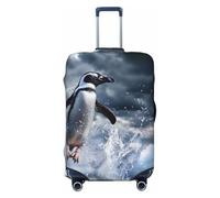 The Penguin Taking Off Elastic Travel Luggage Cover Suitcase Protector, Print Suitcase Baggage Cover Anti-Scratch