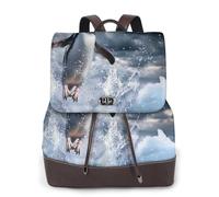 The penguin taking off Ladies Travel Fashion Back Pack,Casual backpack,Print Women's leather backpack for Work