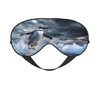 The Penguin Taking Off Print Sleep Mask with Adjustable Strap, Comfortable Eye Cover for Travel, Yoga, Napping, Sleeping & Relaxation